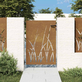 Garden Gate 33.5"x49.2" Corten Steel Grass Design