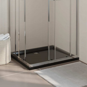 Rectangular ABS Shower Base Tray Black 31.5"x35.4"