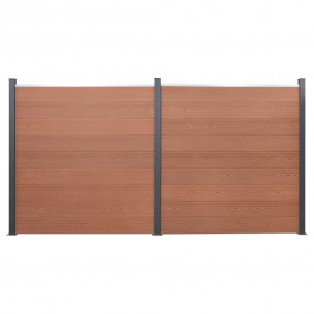 Fence Panel Set Brown 139"x73.2" WPC