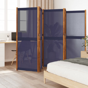 5-Panel Room Divider Dark Blue 137.8"x70.9"