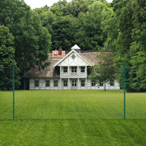 Wire Mesh Fence with Posts Steel 82'x6.6' Green