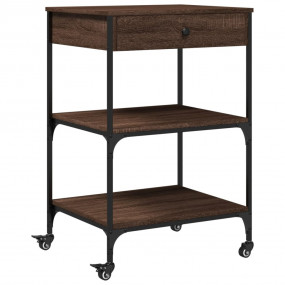 Kitchen Trolley Brown Oak 23.6"x18.9"x35.2" Engineered ...