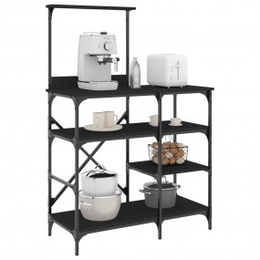 Baker's Rack Black 35.4"x15.7"x52" Engineered Wood and ...