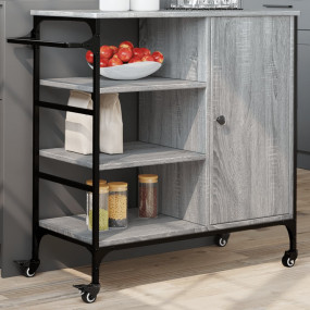Kitchen Trolley Gray Sonoma 34.4"x15.2"x33.3" Engineere...