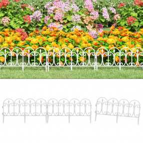Lawn Edgings 17 pcs White 32.8' PP