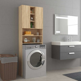 Washing Machine Cabinet Sonoma Oak 25.2"x10"x74.8"