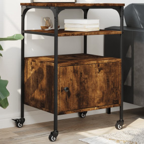 Printer Stand 3-Tier Smoked Oak 19.7"x15.7"x29.9" Engin...