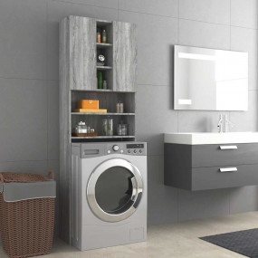 Washing Machine Cabinet Gray Sonoma 25.2"x10"x74.8"