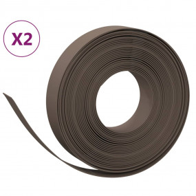 Garden Edgings 2 pcs Brown 32.8' 3.9" Polyethylene