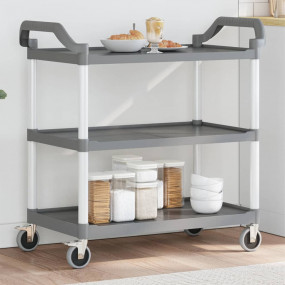 3-Tier Trolley Gray 39"x19.7"x37.8" Aluminum
