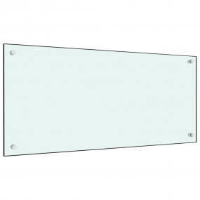 Kitchen Backsplash White 35.4"x15.7" Tempered Glass