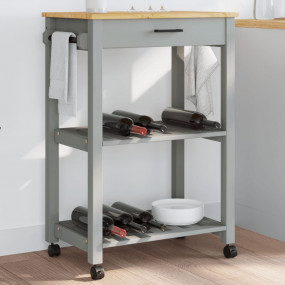 Kitchen Trolley MONZA 23.6"x15.7"x35.4" Solid Wood Pine