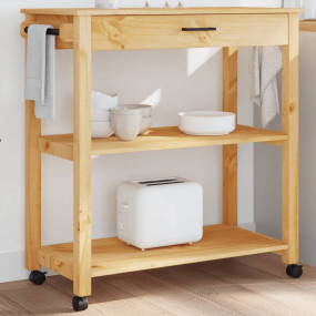 Kitchen Trolley MONZA 33.1"x15.7"x35.4" Solid Wood Pine
