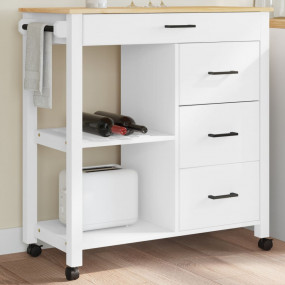 Kitchen Trolley MONZA 33.1"x15.7"x35.4" Solid Wood Pine