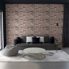 3D Wall Panels with Dark Brown & Gray Brick Design 10 p...