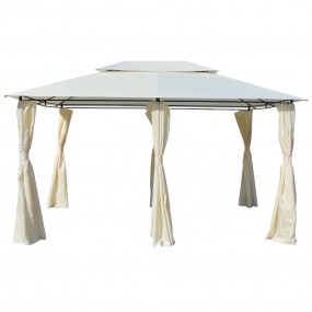 Garden Marquee with Curtains 157.5"x118.1" White