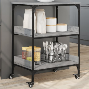 Kitchen Trolley Gray Sonoma 23.6"x16.1"x31.7" Engineere...