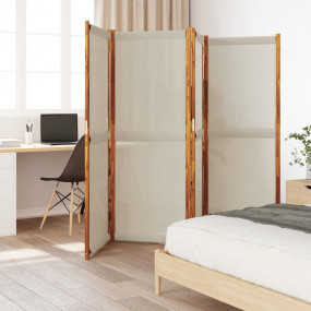 4-Panel Room Divider Light Gray 110.2"x70.9"