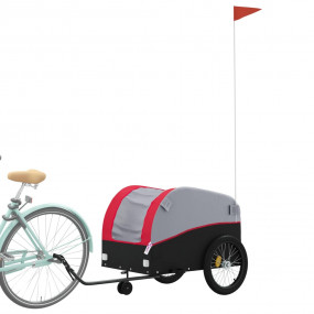Bike Trailer Black and Red 99.2 lb Iron
