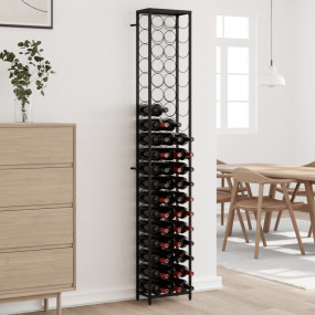 Wine Rack for 57 Bottles Black 13.4"x7.1"x78.7" Wrought...