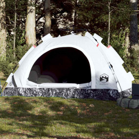 Imag:Camping Tent 4-Person White Blackout Fabric Quick Release