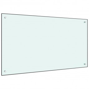 Kitchen Backsplash White 39.4"x23.6" Tempered Glass