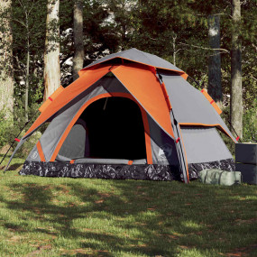 Camping Tent Dome 5-Person Gray and Orange Quick Releas...