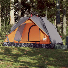 Camping Tent Dome 2-Person Gray and Orange Quick Releas...