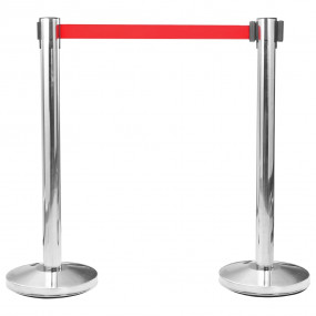Stanchion with Belt Airport Barrier Stainless Steel Sil...