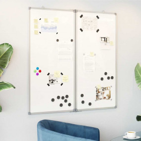 Magnetic Whiteboard Foldable 39.4"x39.4"x0.7" Aluminum