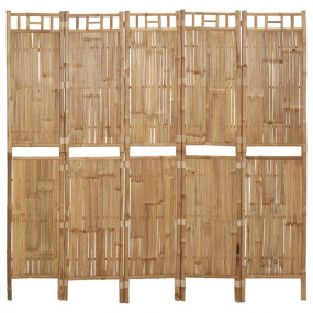 5-Panel Room Divider Bamboo 78.7"x70.9"