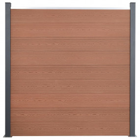 Fence Panel Set Brown 70.9"x73.2" WPC