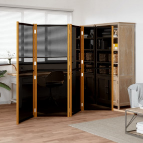 4-Panel Room Divider Black 110.2"x70.9"