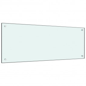 Kitchen Backsplash White 39.4"x15.7" Tempered Glass