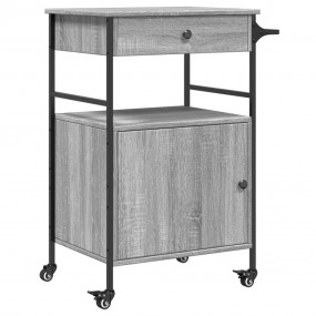 Kitchen Trolley Gray Sonoma 22"x16.9"x35.2" Engineered ...
