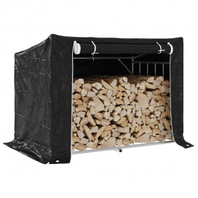 vidaxL Firewood Rack with Rain Cover 59.3"x39.6"x43.5" ...