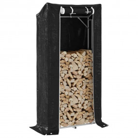 vidaxL Firewood Rack with Rain Cover 39.4"x15.7"x78.7" ...