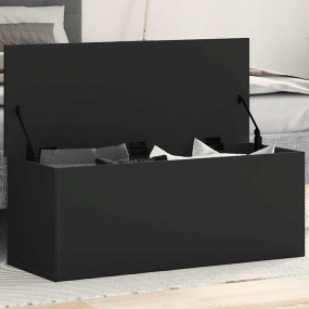 Storage Box Black 35.4"x13.8"x13.8" Engineered Wood