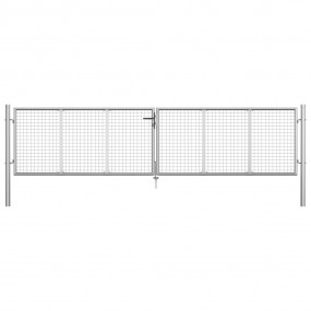 Patio Gate Galvanized Steel 163.4x49.2" Silver
