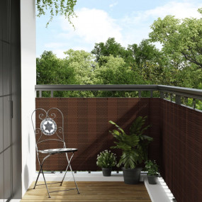 Balcony Screen Brown and Black 157.5x35.4" Poly Rattan