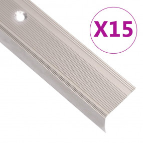 Stair Nosings in L-shape 15 pcs Aluminum 39.4 " Champag...