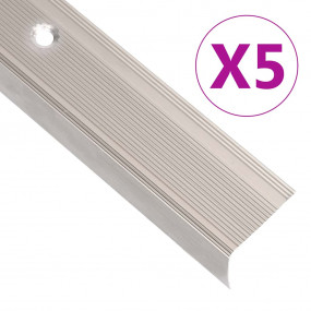 Stair Nosings in L-shape 5 pcs Aluminum 39.4 " Champagn...