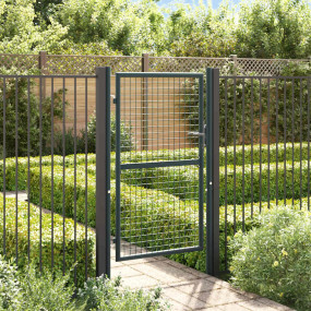 Mesh Garden Gate Galvanized Steel 39.4"x78.7" Gray
