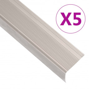 Stair Nosings in L-shape 5 pcs Aluminum 35.4 " Champagn...