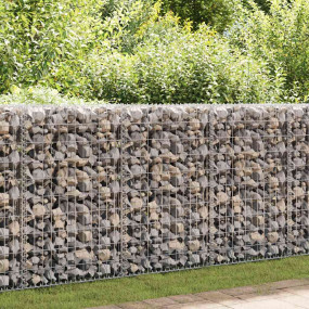 Gabion Wall with Covers Galvanized Steel 236"x11.8"x59"