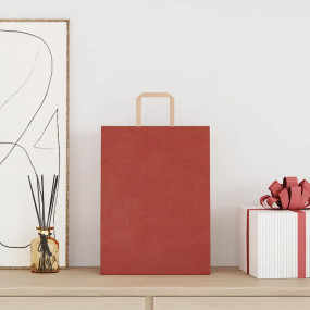 Paper Bags 250 pcs with Handles Red 10.2x4.7x13.8"