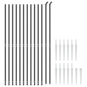 Wire Mesh Fence with Spike Anchors Anthracite 7.2x82.0'