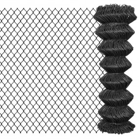 Chain Link Fence Steel 49.2x4.1' Grey