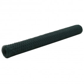 Chicken Wire Fence Steel with PVC Coating 82.0x3.9' Gre...