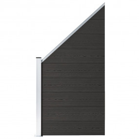 Fence Panel WPC 37.4x(41.3-70.9)" Black